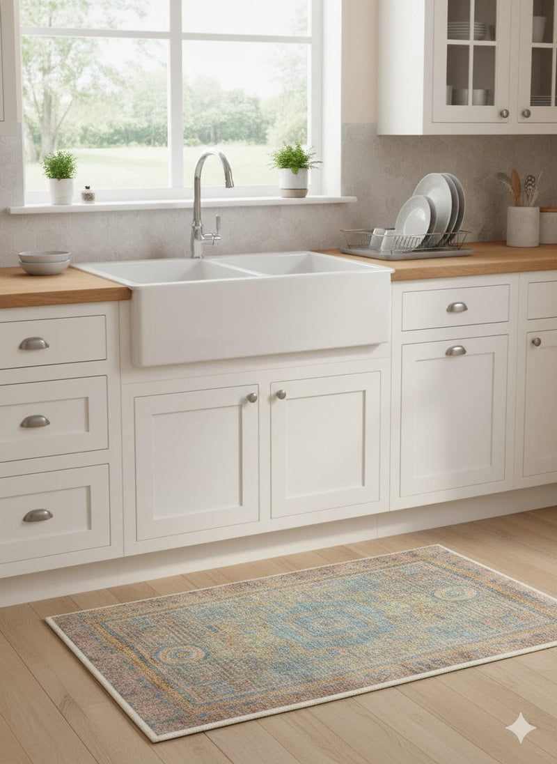 2' x 3' Rectangle Multi Color Distressed Medallion Vintage Area Rug