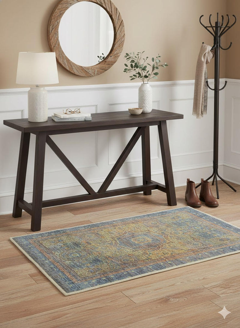 2' x 3' Rectangle Multi Color Distressed Medallion Vintage Area Rug