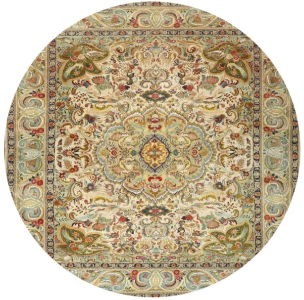5' x 5' Square Multi Color Floral Traditional Area Rug