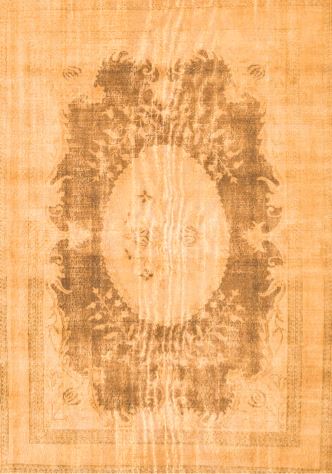 5' x 7' Rectangular Beige Antique Gold Distressed Medallion Vintage Area Rug