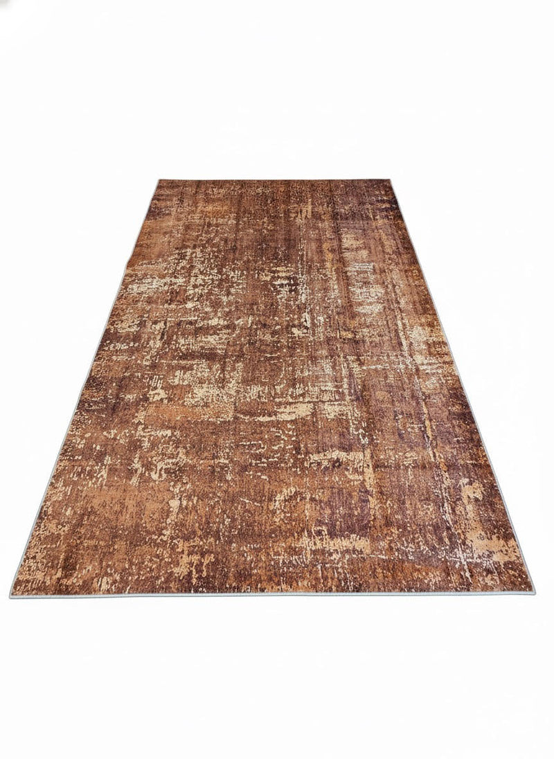 8' × 12' Rectangular Rusty Orange & Brown Distressed Abstract Transitional Area Rug