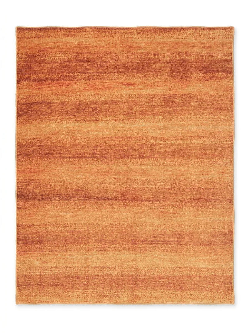 7' x 9' Rectangular Orange Terracotta Distressed Solid Modern Area Rug