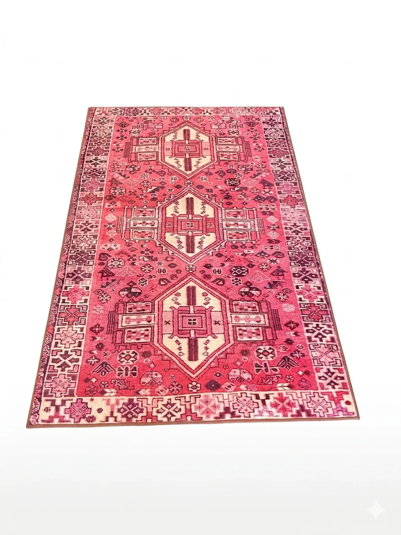 4' x 6' Rectangular Pink Ivory Tribal Geometric Southwestern Area Rug