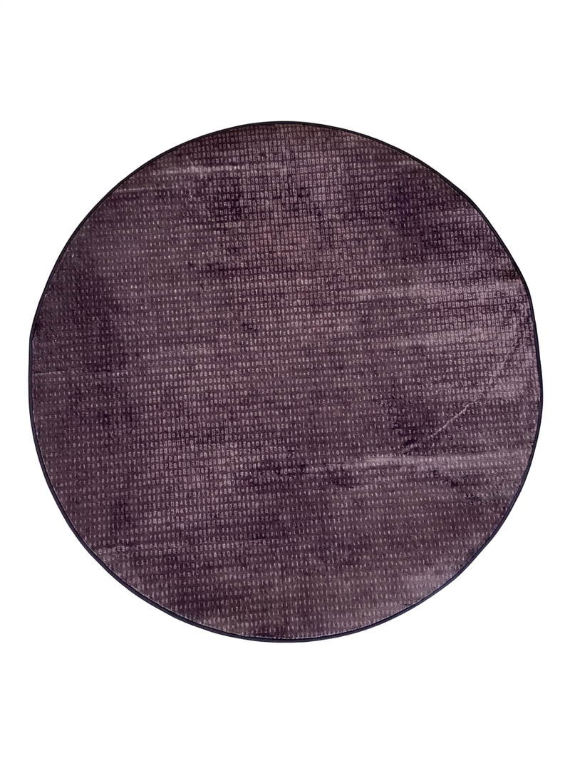 5' Round Purple Plum Solid Textured Contemporary Area Rug
