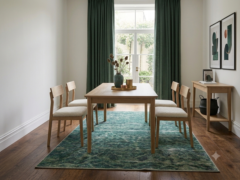 6' x 9' Green Area Rug