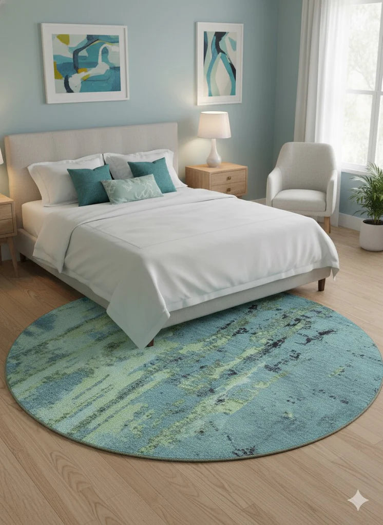 6ft Round Washable Area Rug