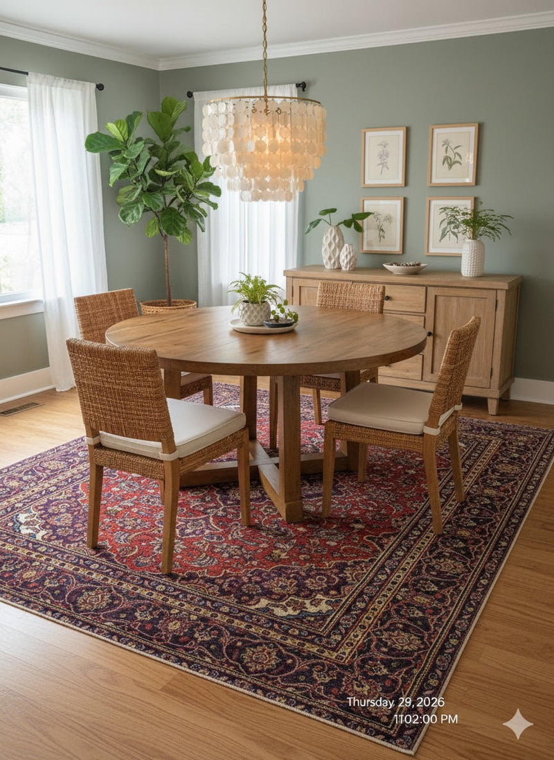 8' x 10' Rectangle Multi Color Medallion Traditional Area Rug