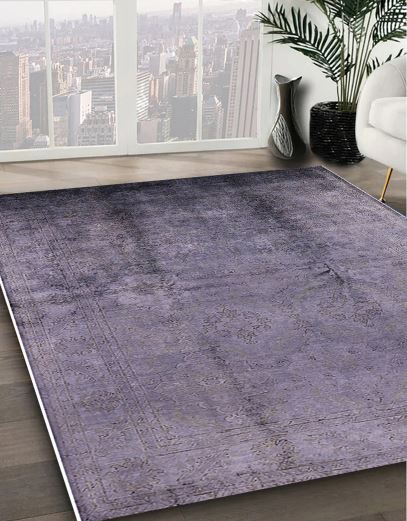 Size 7' x 10' Mid-Century Modern Purple Oriental Area Rug