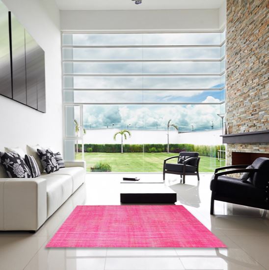 7' x 9' Contemporary Deep Pink Modern Area Rug