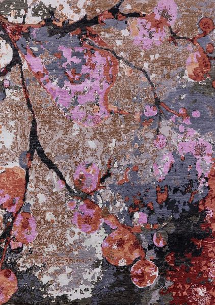 6' x 9' Mid-Century Modern Pink Oriental Area Rug