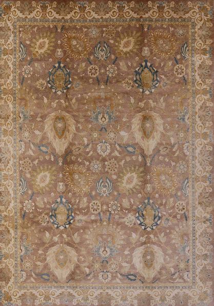 2' x 5' Runner Rug Mid-Century Modern Light Copper Gold Oriental Rug