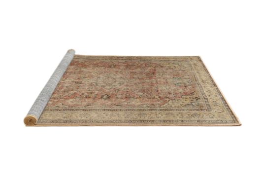 Size 7' x 9' Machine Washable Traditional Gold Brown Area Rug