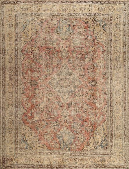 Size 7' x 9' Machine Washable Traditional Gold Brown Area Rug