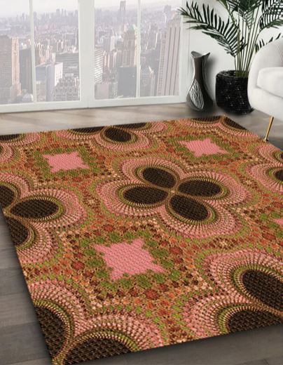 2' x 5' Patterned Orange Runner Rug