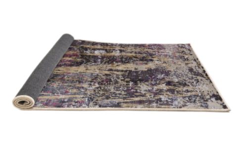 5'ft Round Black Mid-Century Modern Black Oriental Area Rug