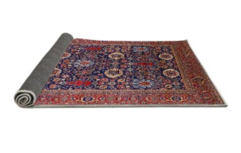 Size 7' x 9' Mid-Century Modern Pink Oriental Area Rug