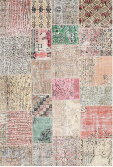 2x3 Contemporary Desert Sand Beige Patchwork Runner Accent Rug