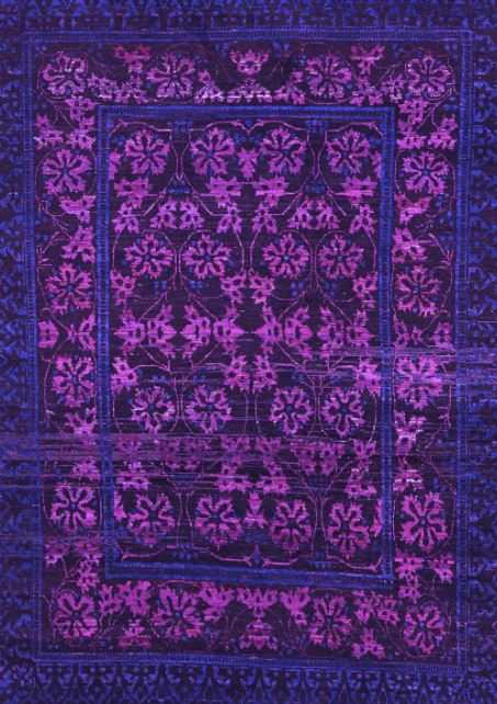 3' x 5' Machine Washable Abstract Purple Modern Area Rug