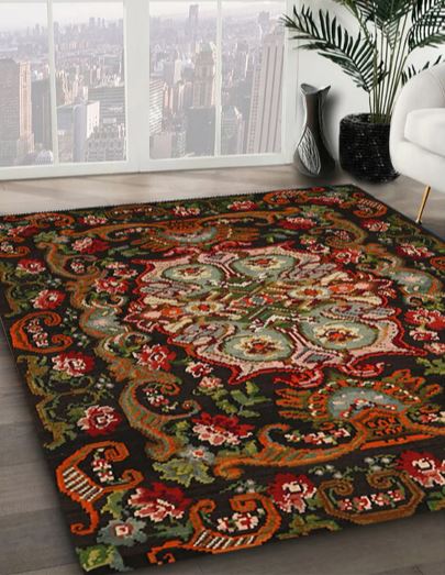 3' x 5' Red Traditional Medallion Rug
