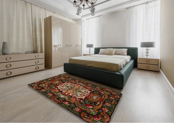 3' x 5' Red Traditional Medallion Rug