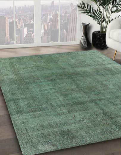 4' x 6' Pine Green Mid-Century Modern Oriental Rug