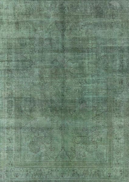 4' x 6' Pine Green Mid-Century Modern Oriental Rug