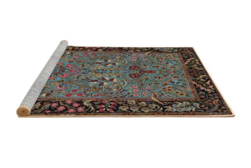 4' x 6' Khaki Green Machine Washable Traditional Area Rug