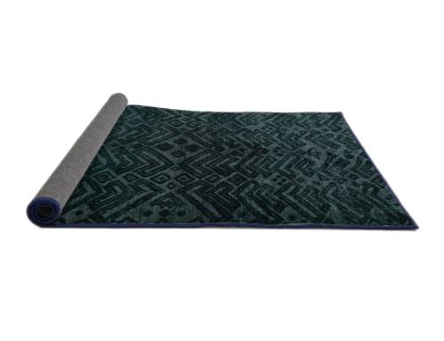 5ft Round Dark Blue Grey Blue Abstract Modern Area Rug