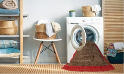 5x8 Light Brown Machine Washable Abstract Area Rug