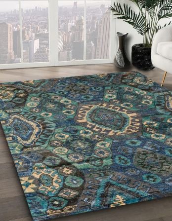 4x6 Dark Gray Black Machine Washable Abstract Area Rug