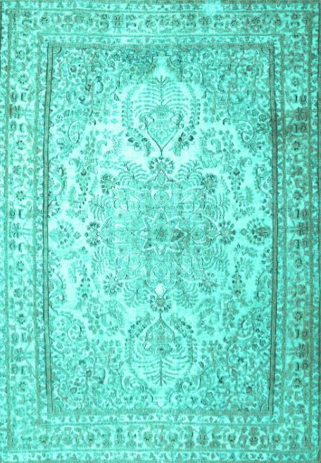 5x8 Turquoise Machine Washable Persian Traditional Area Rug