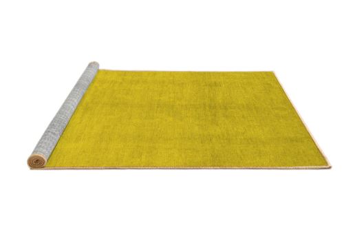 Square 3ft Yellow Machine Washable Oriental Modern Rug
