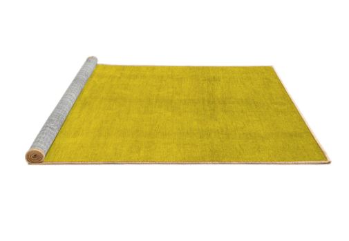 Square 4ft Yellow Machine Washable Oriental Modern Rug