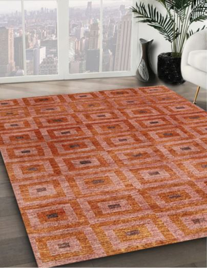 3x5 Fire Red Machine Washable Contemporary Rug