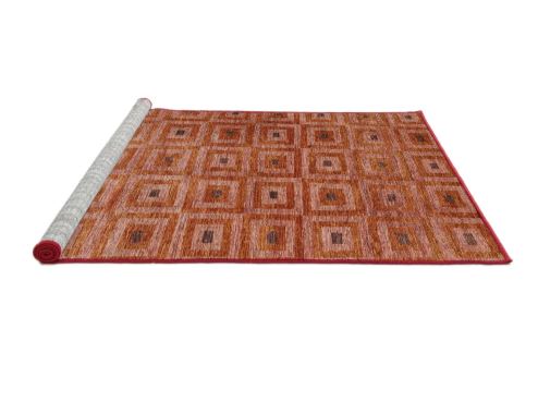 3x5 Fire Red Machine Washable Contemporary Rug