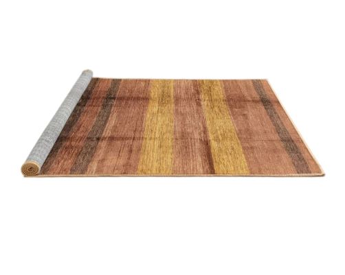 Square 3ft Orange Machine Washable Abstract Rug