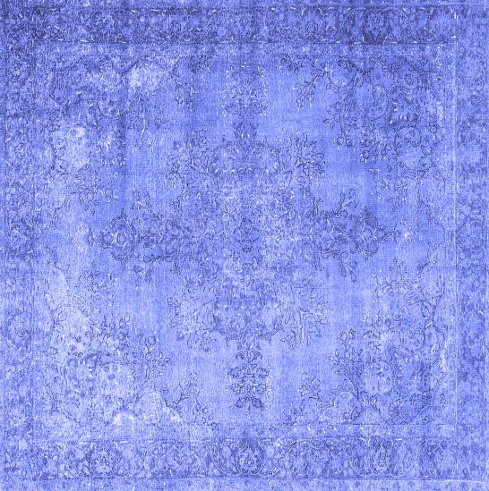 Square 8ft Blue Persian Traditional Area Rug