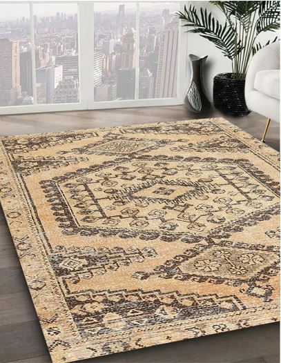 8x12 Dark Gold Brown Traditional Persian Rug