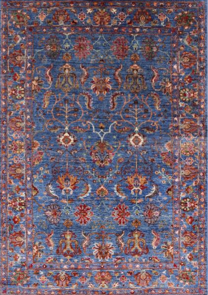 Size 7' x 10' Mid-Century Modern Maroon Purple Oriental Area Rug