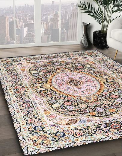 Size 7' x 9' Traditional Brown Medallion Area Rug