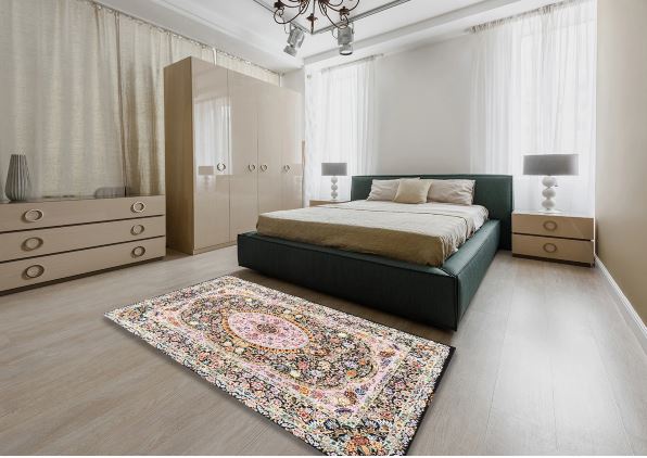 Size 7' x 9' Traditional Brown Medallion Area Rug