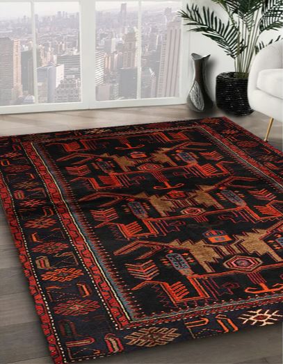 6' x 9' Traditional Bakers Brown Animal Area Rug