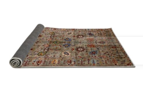 8'x8' Square Mid-Century Modern Brown Oriental Area Rug