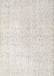 Rectangular accent rug featuring a subtle distressed Persian floral pattern in pale silver gray with soft ivory and beige detailing.