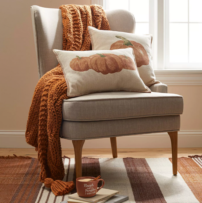 5'X7' Brown Plaid Fringe Cognac Hand Made Rug