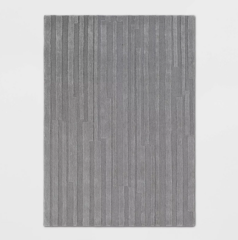 5'X7' Light Gray Hand Made Area Rug