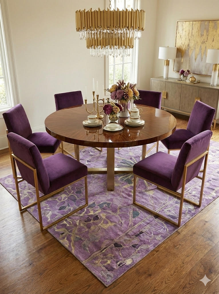 6' x 9' Purple Multicolor Abstract Modern Washable Non Slip Backing Area Rug