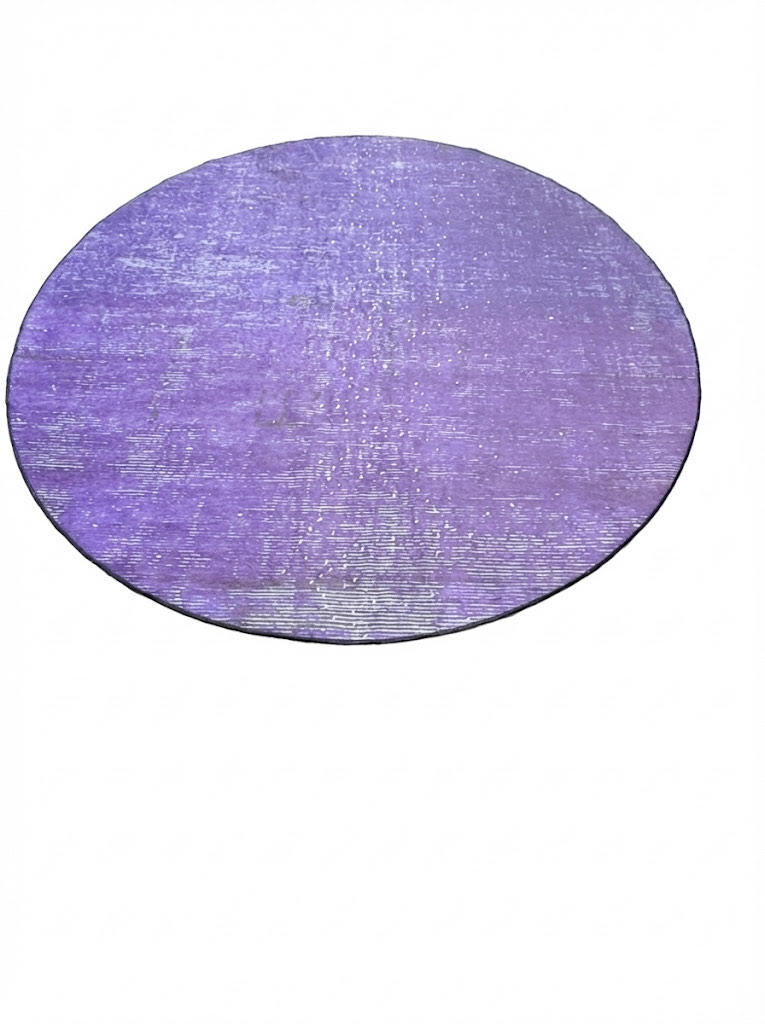 8' Round Purple Solid Modern Washable Non Slip Backing Area Rug
