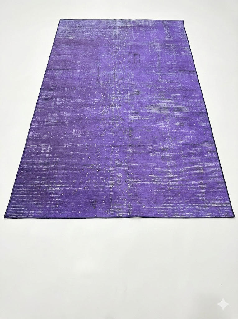 6' x 9' Purple Solid Modern Washable Non Slip Backing Area Rug