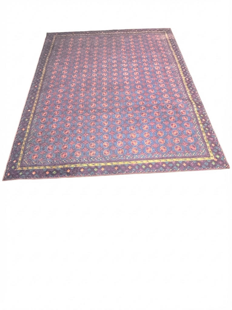 8' x 10' Blue Red Traditional Vintage Floral Persian Style Washable Non Slip Backing Area Rug